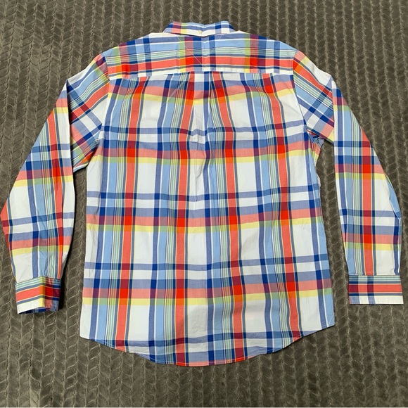 Tommy Hilfiger Shirt Mens Medium Red Blue Yellow Long Sleeve Button Down Plaid - Picture 5 of 10